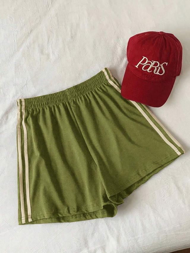 comfortcana contrast striped side lounge shorts