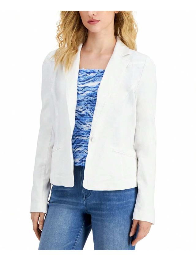 white puff sleeve tailored jacket