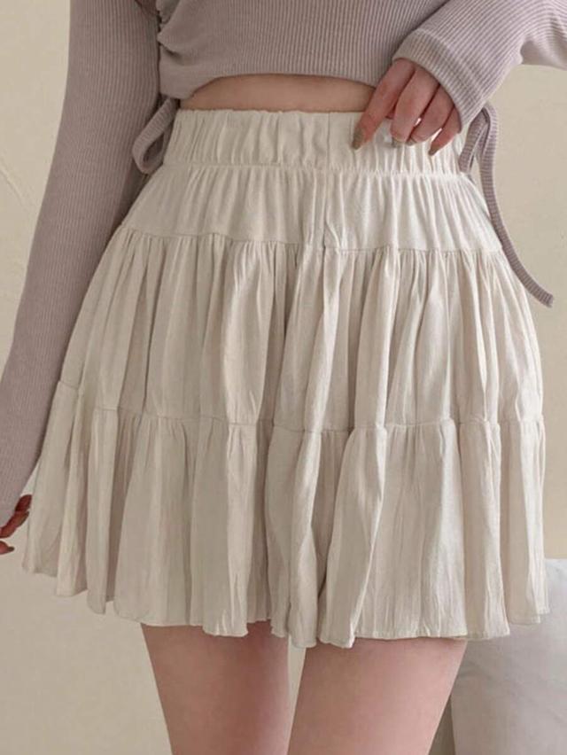 dazy women's solid color casual ruffle skirt