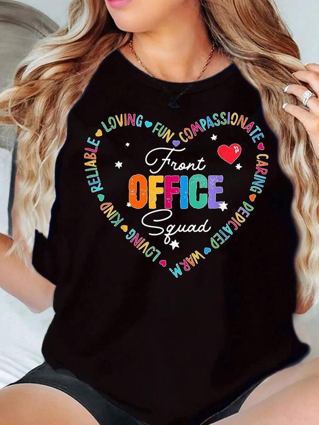 black front office squad graphic print t-shirt