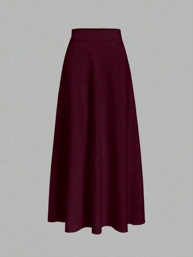 vela rue solid color flared skirt
