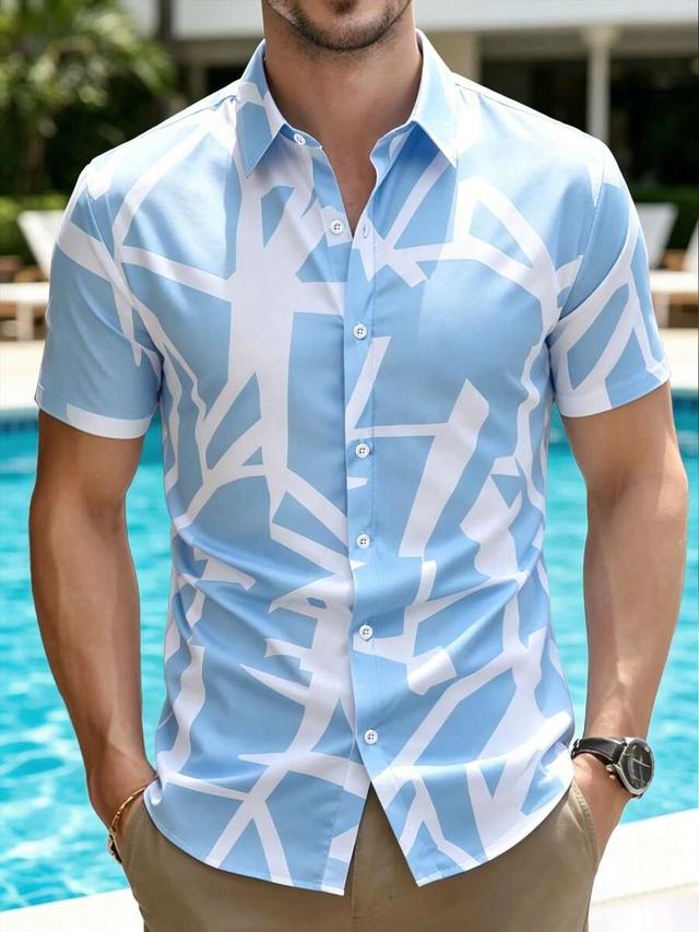 manfinity homme geometric print short sleeve shirt