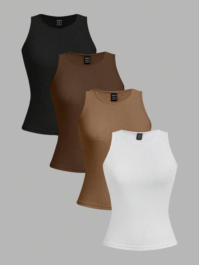 tan ribbed cotton blend sleeveless crop tank top