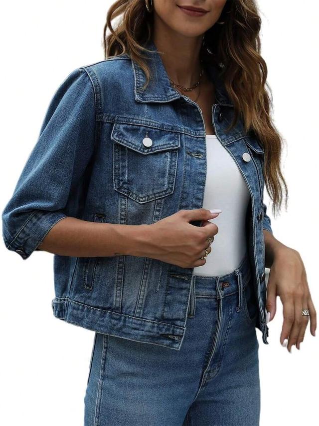 women's seven sleeve light flap denim traveller jacket
