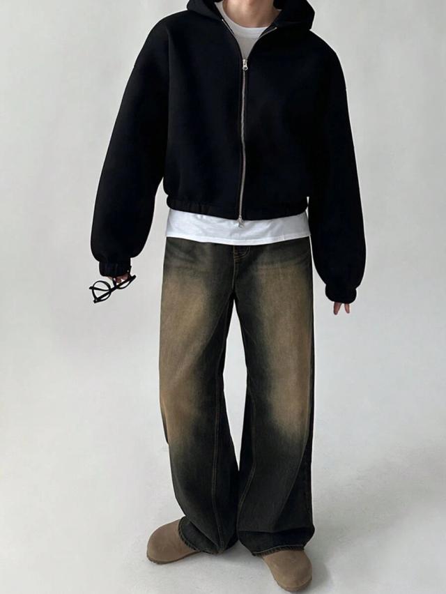 dazy solid color blue men's casual jeans