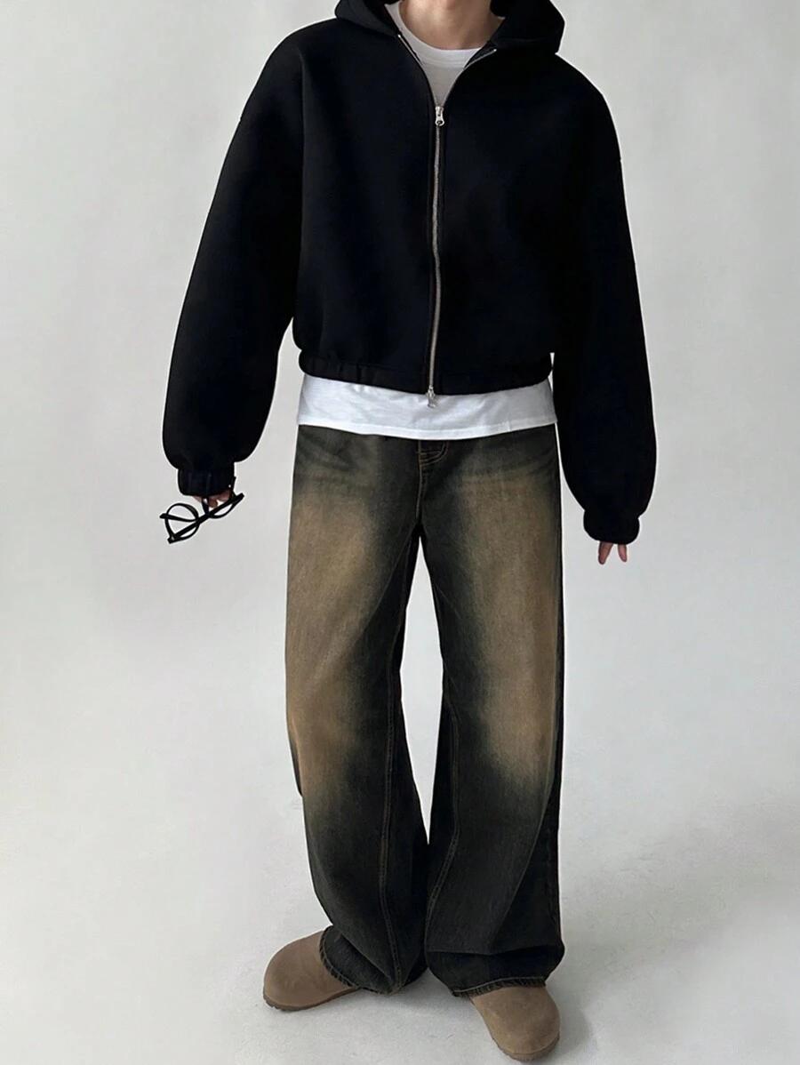 dazy solid color blue men's casual jeans