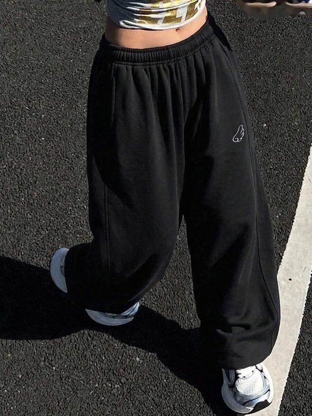 dazy women's casual black wide leg sweatpants
