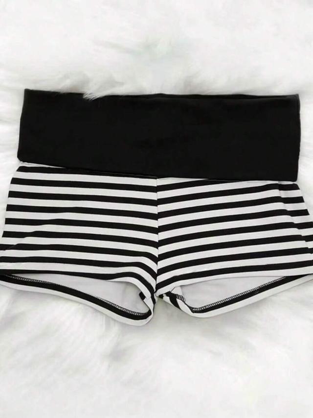 islasuriya women's embroidered striped casual everyday shorts