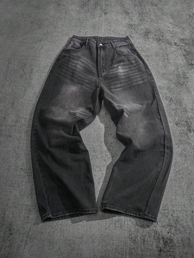 manfinity zone917 men's distressed solid color denim jeans