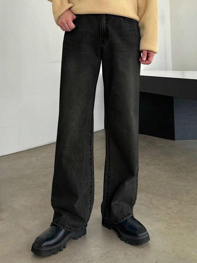 dazy black washed wide leg loose casual jeans