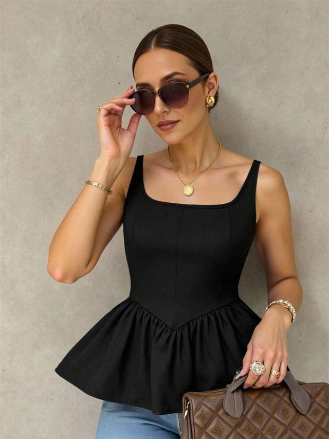 inawly brown pleated women's camisole