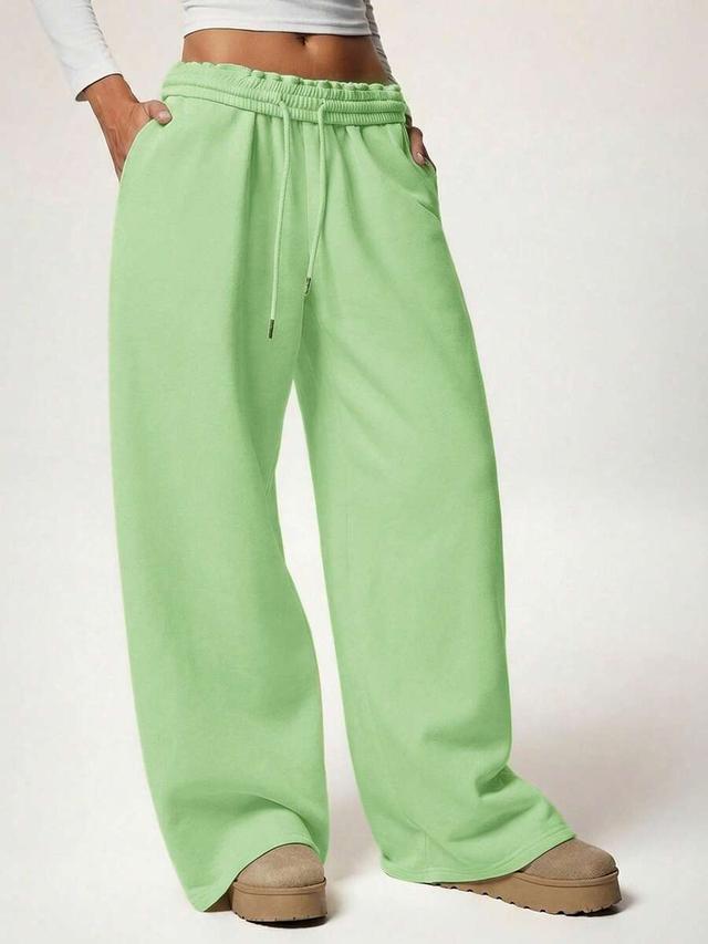 casual thickened elastic waist loose wide-leg sweatpants