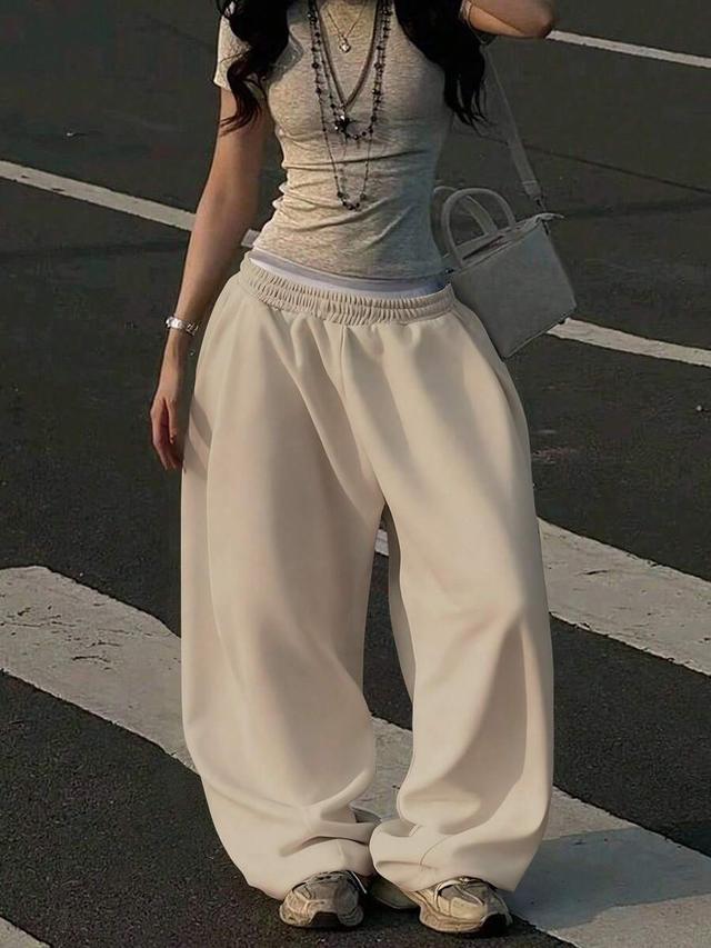 casual solid color loose sweatpants