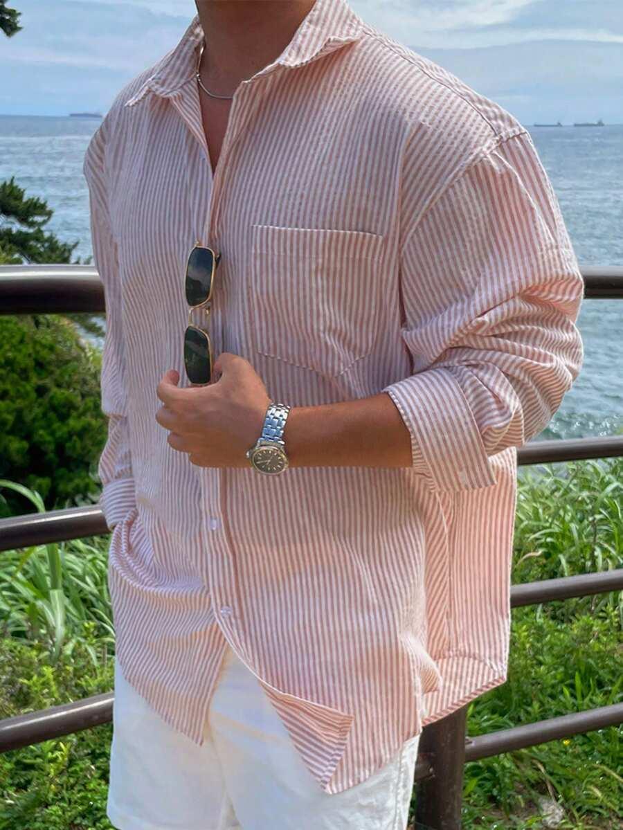 dazy pink striped long sleeve shirt