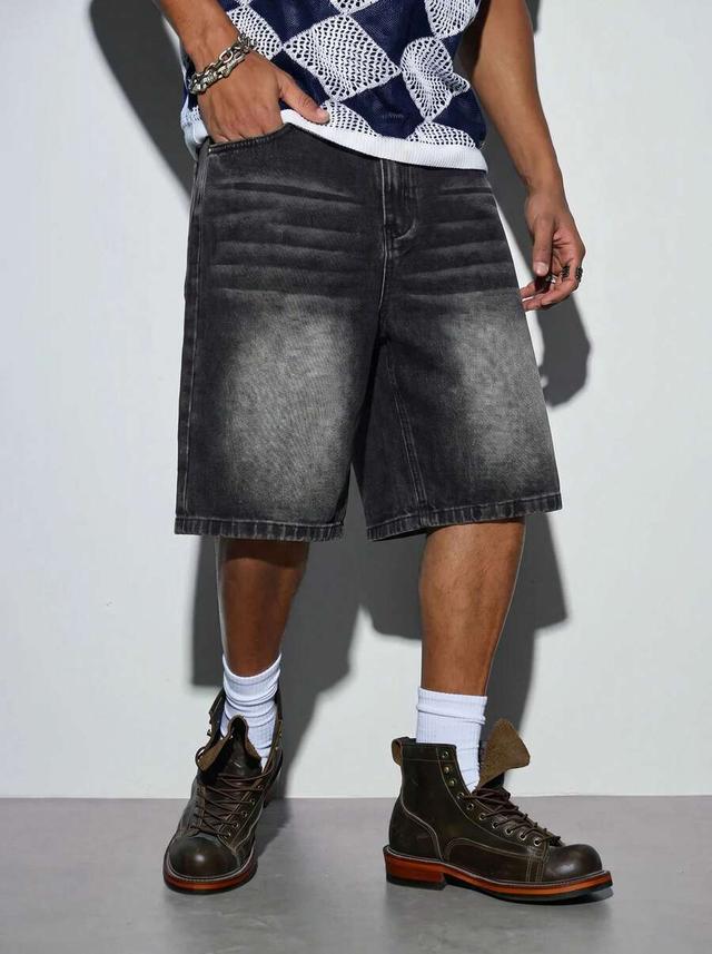 modcrash mens vintage washed denim bermuda jorts