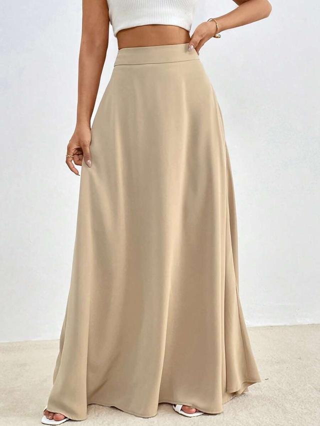 firerie solid high waist maxi skirt