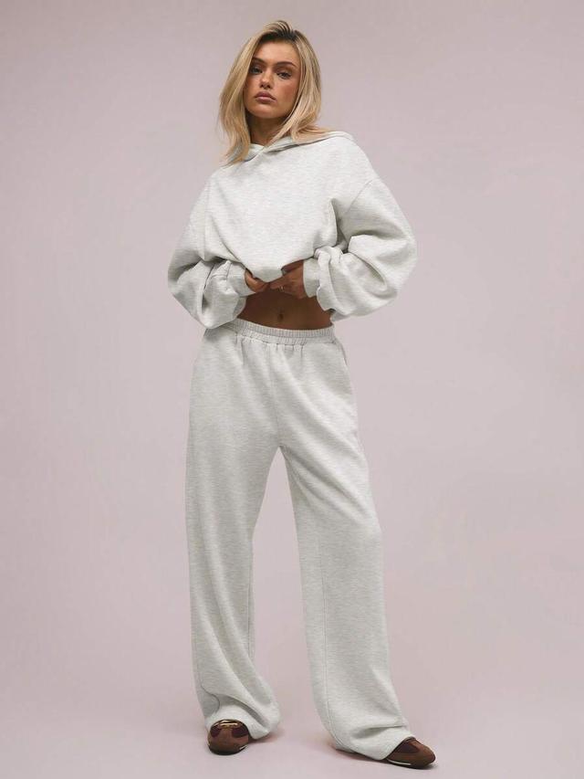 musera oversized heather grey fleece sweatpants