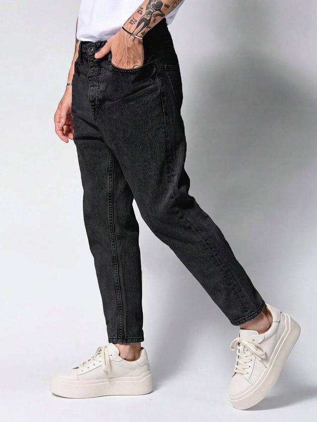 solid black casual everyday denim jeans