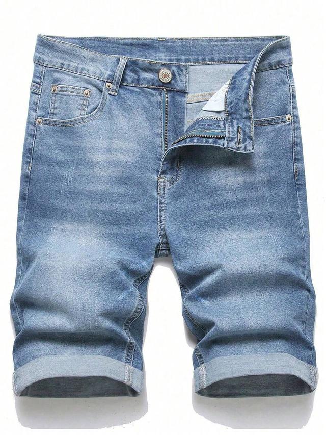 men's fashionable straight pocket denim shorts