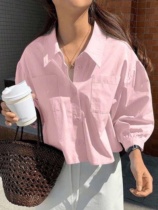 jouncy loose pink drop shoulder button down shirt