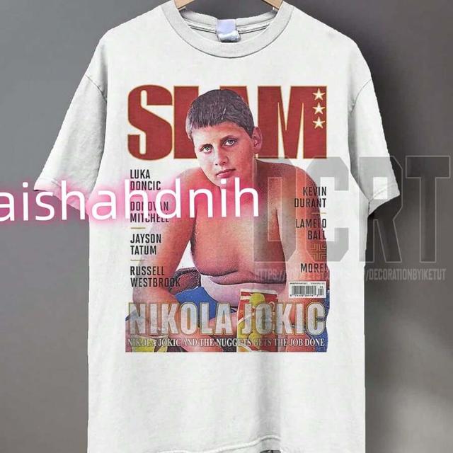 vintage nikola jokic slam magazine graphic basketball t-shirt