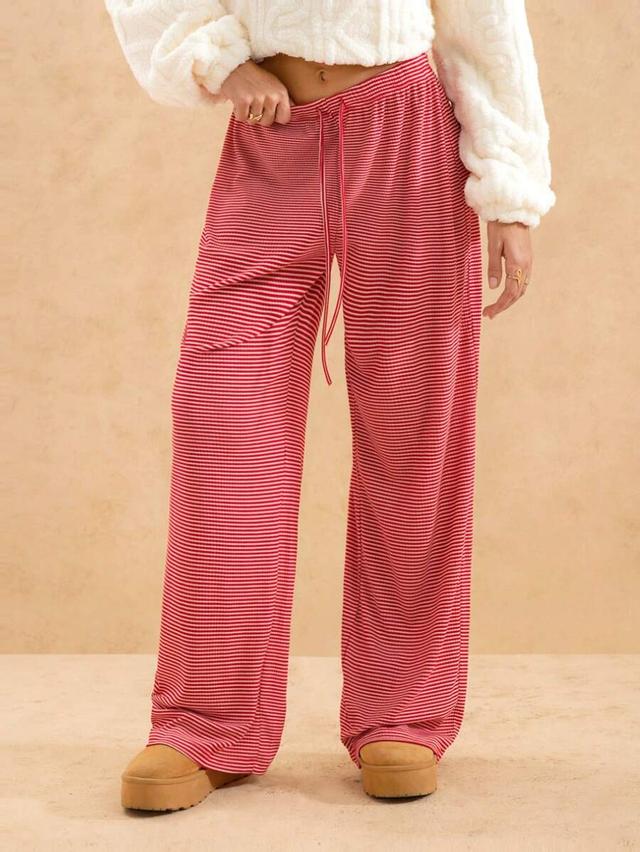 red and white striped lounge pants