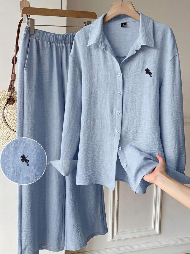 aqua blue textured button-down shirt