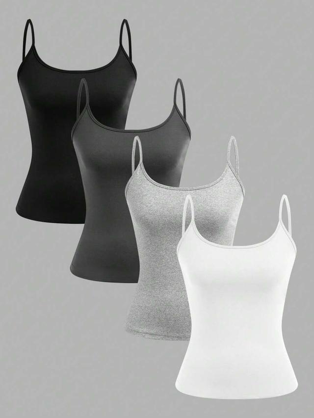 black minimalist casual cotton camisole tank top