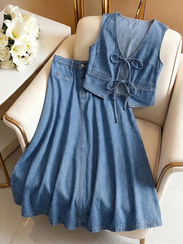 gloweve women's lace-up front casual versatile denim top