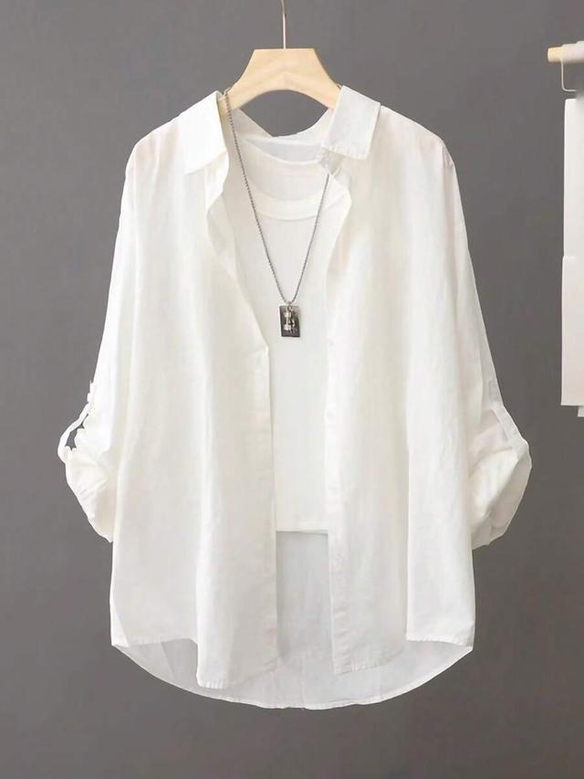 lightweight white shirt casual sun protection minimalist design
