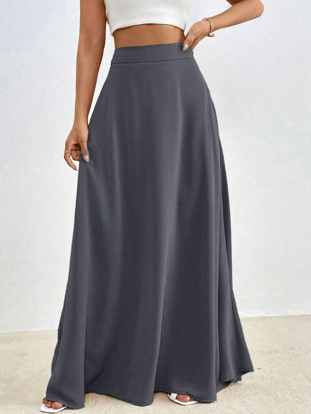 firerie solid high waist maxi skirt