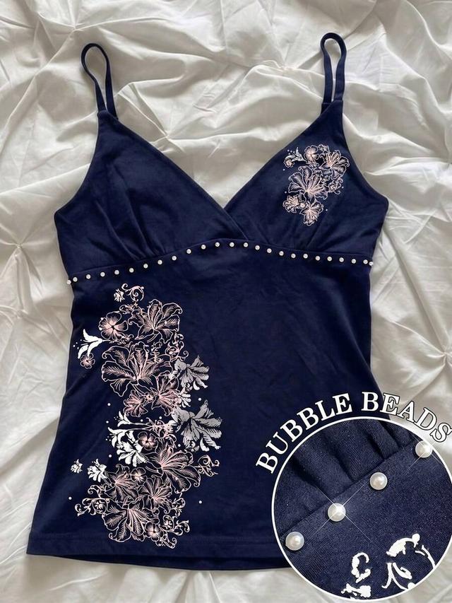 hibiscus flower print casual sleeveless cami top