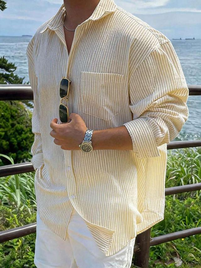 dazy spring yellow striped long sleeve shirt