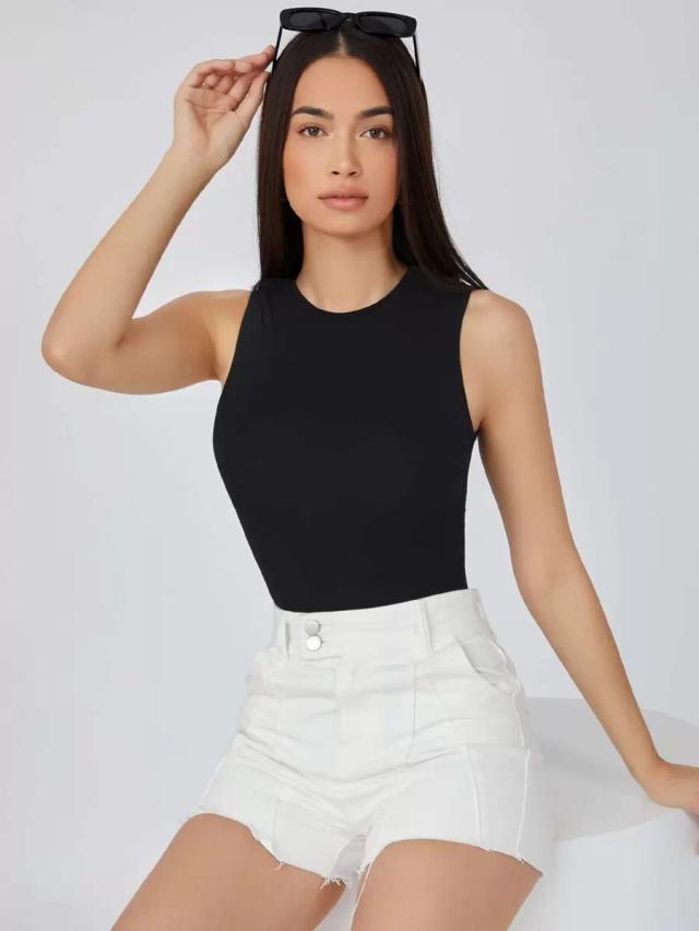 solid form fitted tank bodysuit