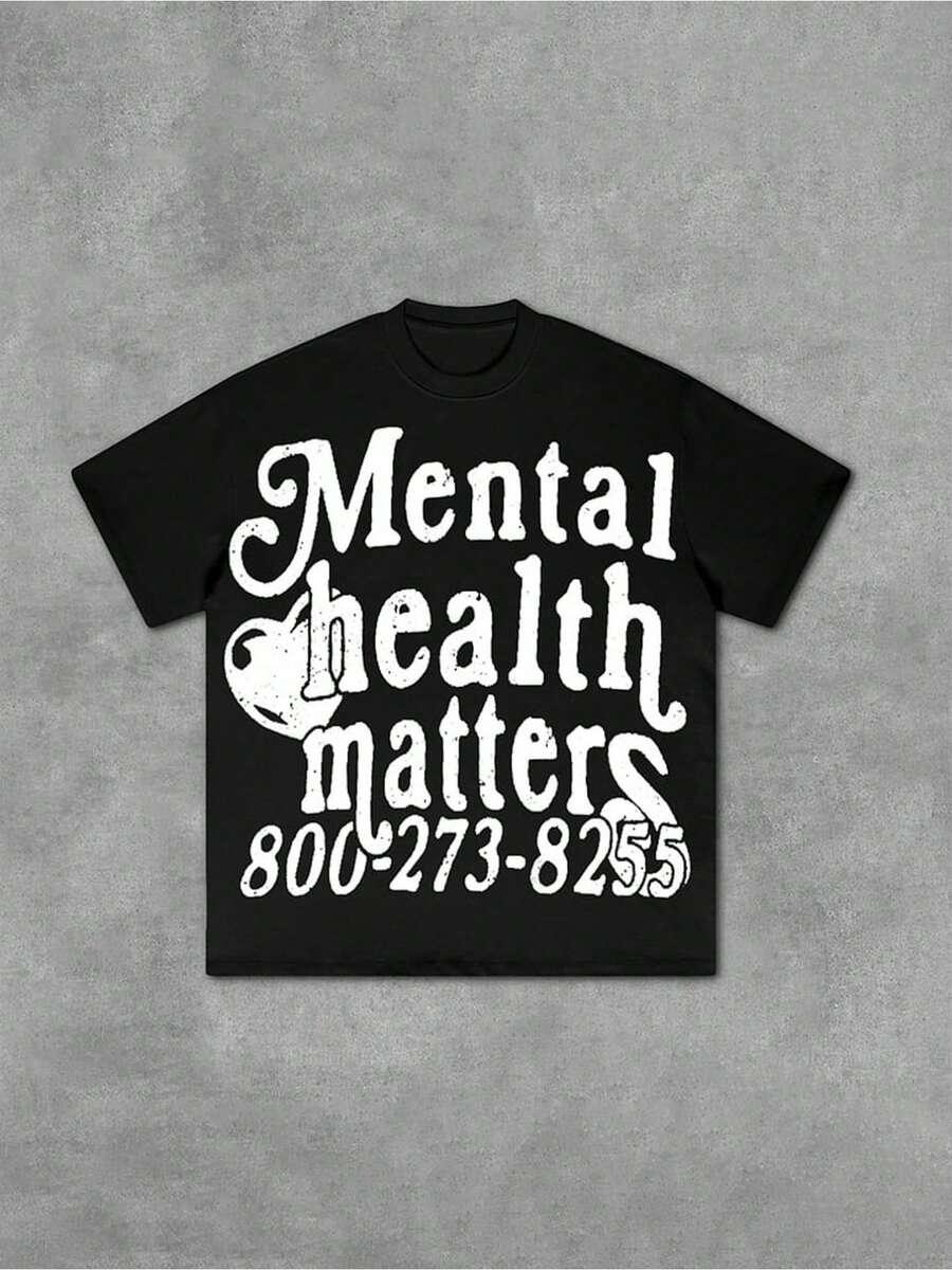 mental health matters graphic cotton t-shirt