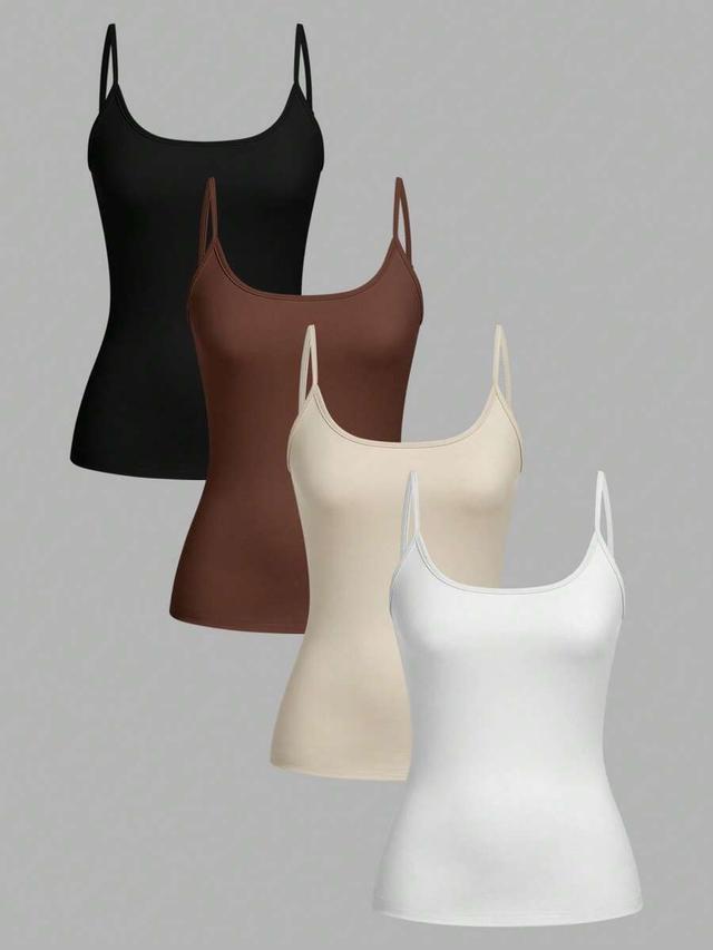 black minimalist slim fit cotton camisole top