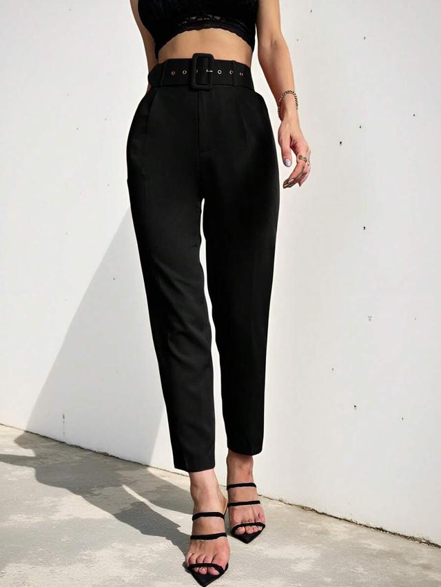 aveloria modichic solid belted tapered pants