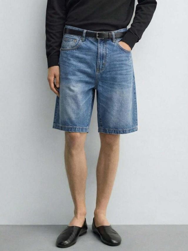 cotton blend casual streetwear light blue washed denim shorts