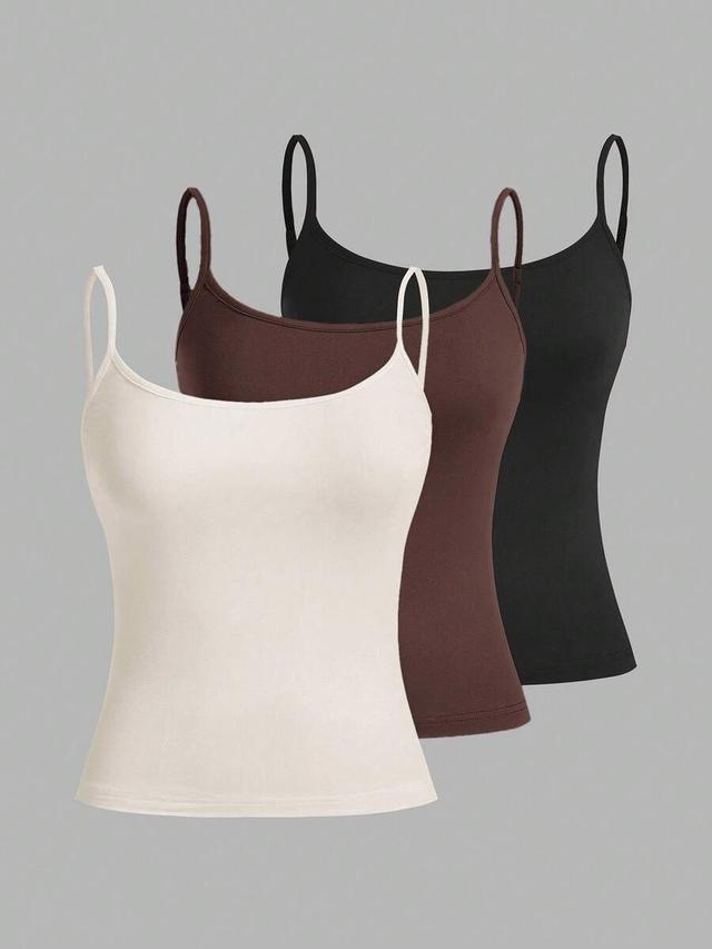 white casual slim fit camisole tank top set