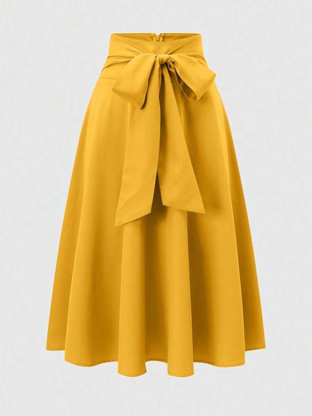 solid color ruched waist midi skirt