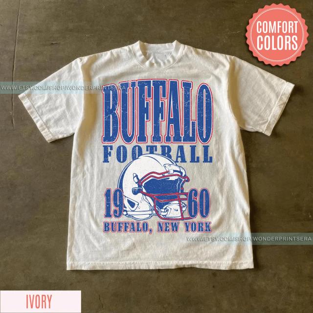 vintage style soft washed buffalo football graphic t-shirt