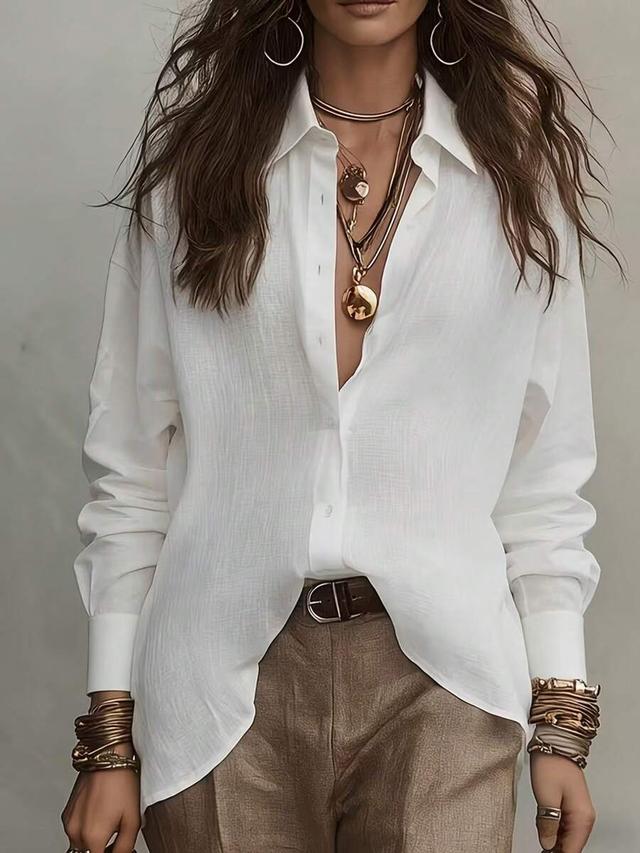 soft casual white lightweight linen shirt