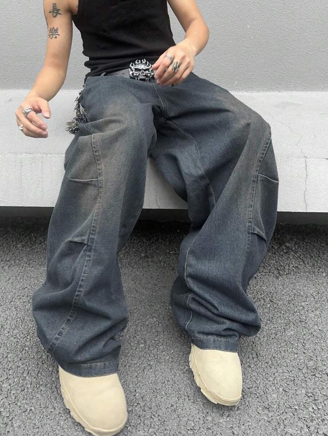 gallery fade washed loose fit wide leg jeans