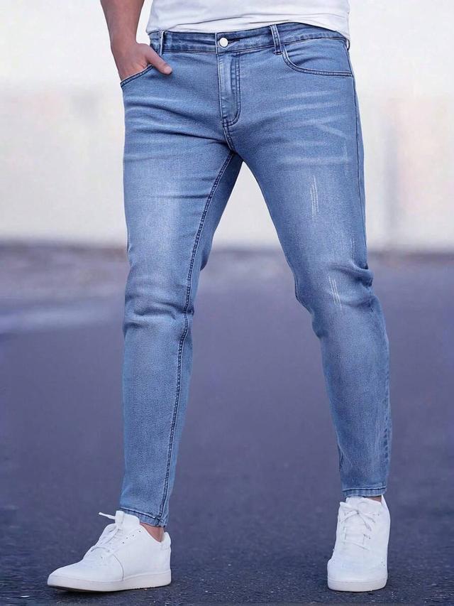 light wash slim fit denim jeans