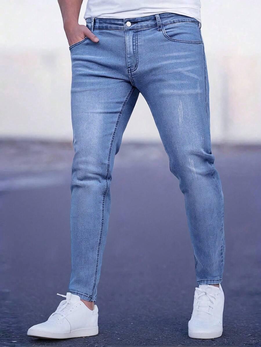 light wash slim fit denim jeans