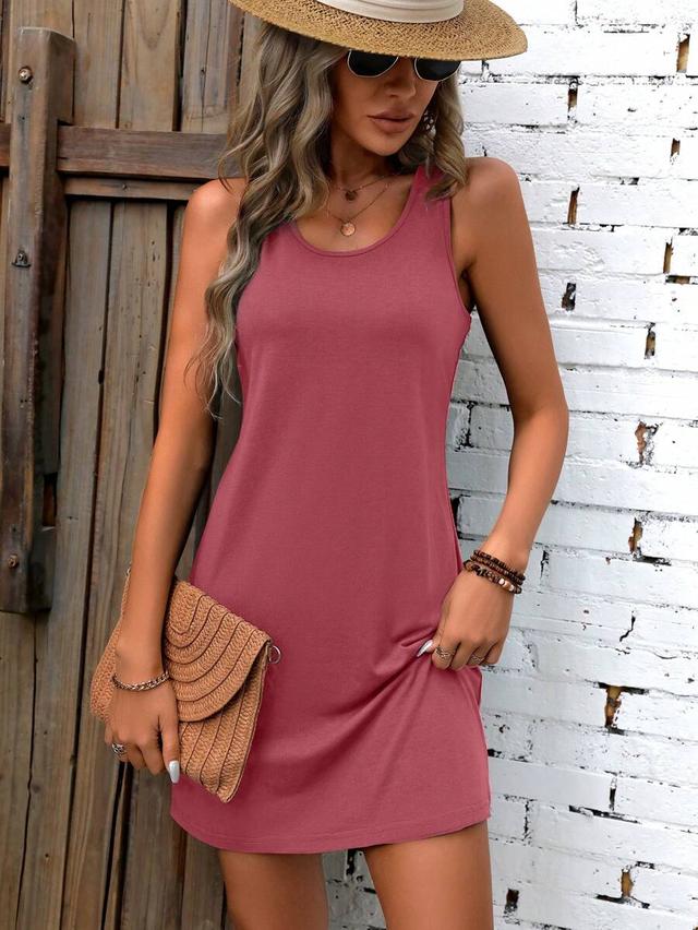 simple dusty rose cotton jersey tank dress