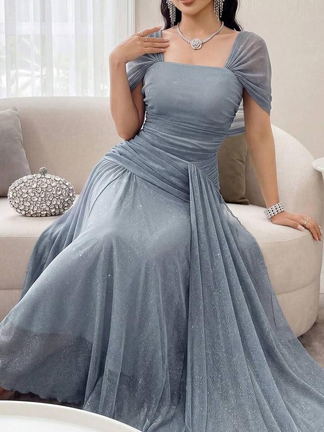 feyla women's elegant sparkling long shimmer gown