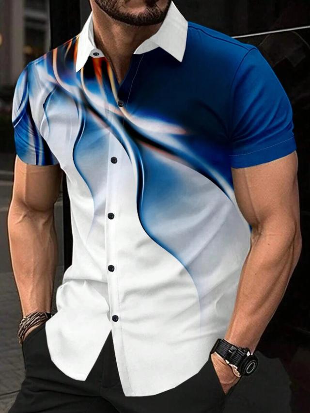 men's slim fit graphic print short sleeve shirt