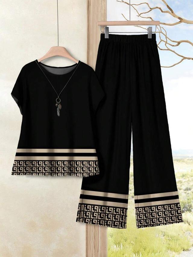 rusticease geometric print black and beige coord set
