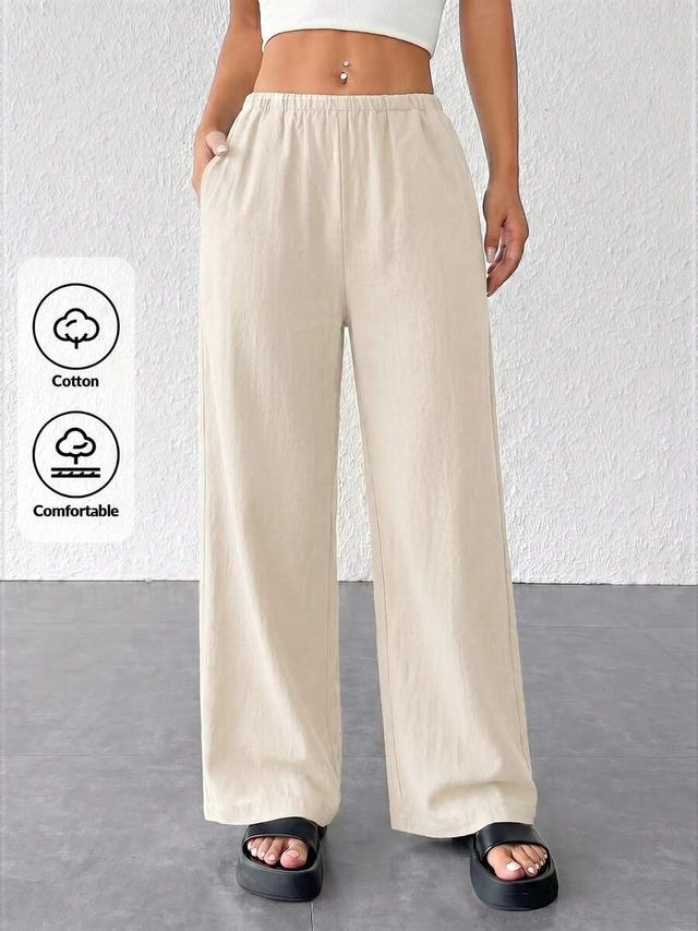 beige textured minimalist loose wide leg pants